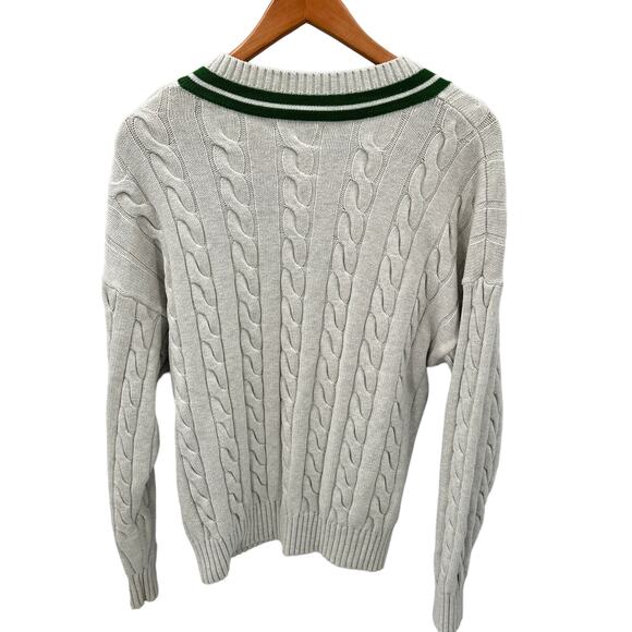 Aritzia Tna V-Neck Green Varsity Stripe Sweater // S - Picture 7 of 7